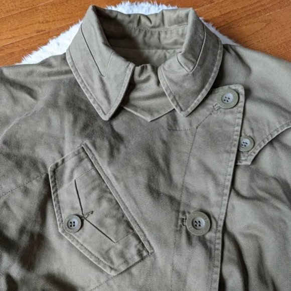 SEE BY CHLOE Military Cargo Safari Belted Trench Jacket - Green - Size 4 Small - Picture 4 of 12